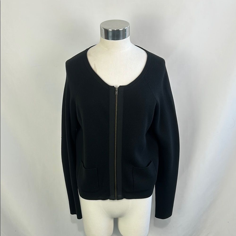 Black Zip Cardigan Eileen Fisher